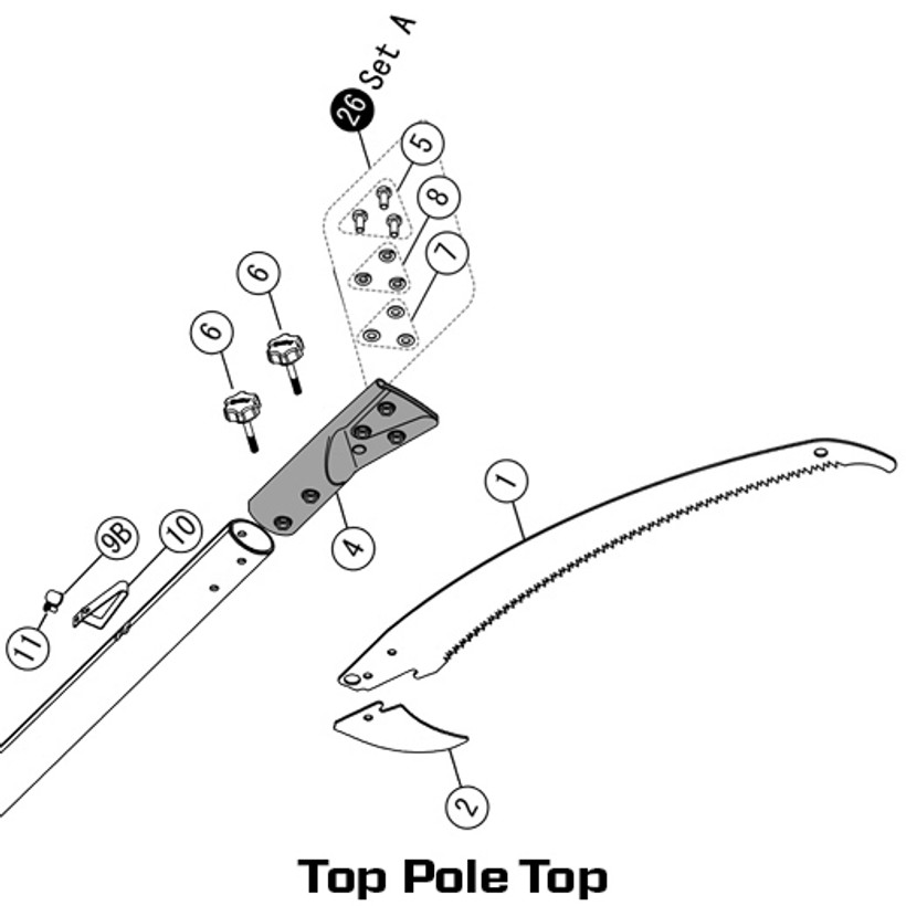 Active slide of Hayate Polesaw Replacement Parts